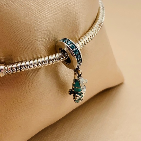 EUC Pandora 791311MCZ Sterling Silver Tropical Seahorse Animal Dangle Charm - Picture 4 of 7